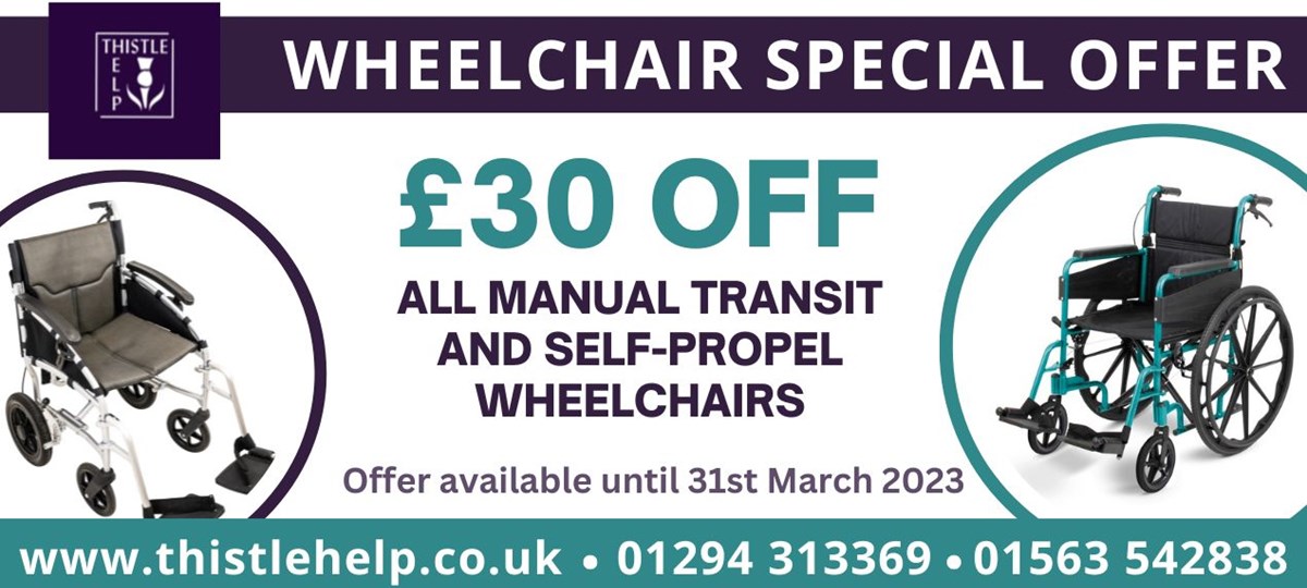 Offer: Travel in comfort with £30 off Manual Wheelchairs! by Thistle Help